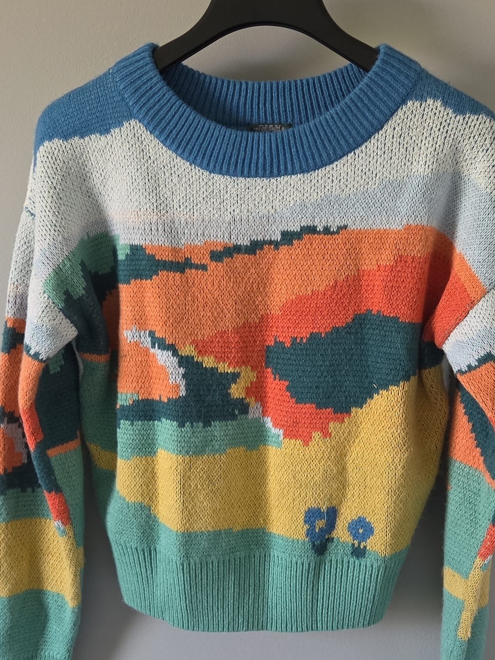 Wild Fable Colorblock Abstract Knit Sweater Pullover Multicolor Size M